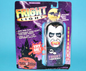 FRIGHT LIGHT MONSTER FLASHLIGHT VAMPIRE DRACULA MOC MOSC EURO CARD 1990s HELLO FOLLY CHINA READ