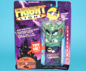 FRIGHT LIGHT MONSTER FLASHLIGHT OGRE MOC MOSC EURO CARD 1990s HELLO FOLLY CHINA READ