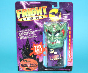 FRIGHT LIGHT MONSTER FLASHLIGHT OGRE MOC MOSC EURO CARD 1990s HELLO FOLLY CHINA READ