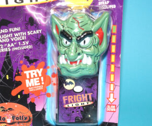FRIGHT LIGHT MONSTER FLASHLIGHT OGRE MOC MOSC EURO CARD 1990s HELLO FOLLY CHINA READ