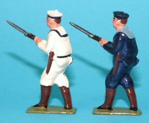 MOORVALE MODELS HOLLOWCAST PAINT SAMPLE SOLDIERS NAVY SAILORS (2X) 1:32 SCALE JOHILLCO BRITAINS TIMPO