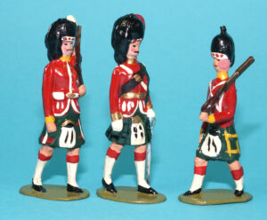 MOORVALE MODELS HOLLOWCAST PAINT SAMPLE SOLDIERS GORDON HIGHLANDERS (3X) 1:32 SCALE BRITAINS TIMPO JOHILLCO PIXYLAND