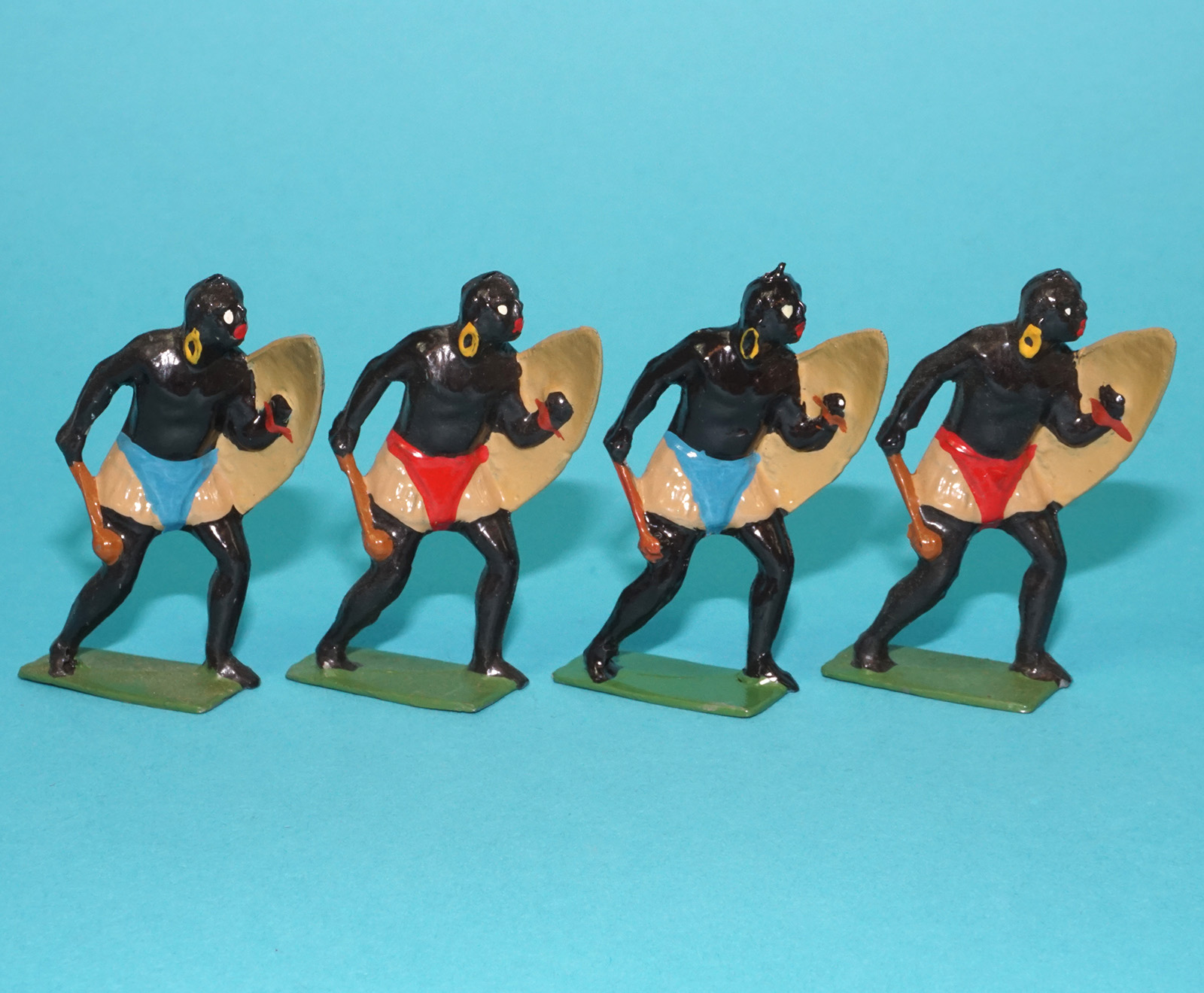 MOORVALE MODELS HOLLOWCAST PAINT SAMPLE SOLDIERS ZULU WARRIORS (7X) 1:32 SCALE TIMPO JOHILLCO BRITAINS - Image 2