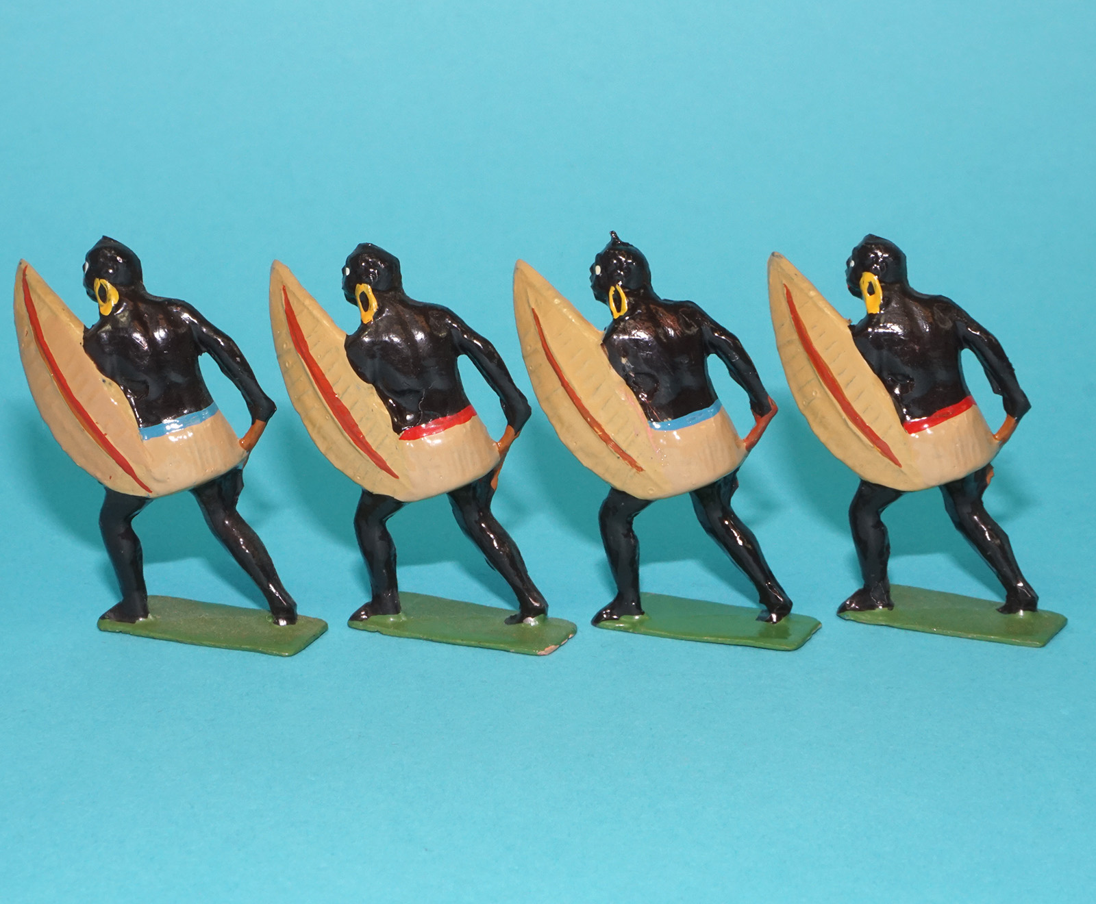 MOORVALE MODELS HOLLOWCAST PAINT SAMPLE SOLDIERS ZULU WARRIORS (7X) 1:32 SCALE TIMPO JOHILLCO BRITAINS - Image 3