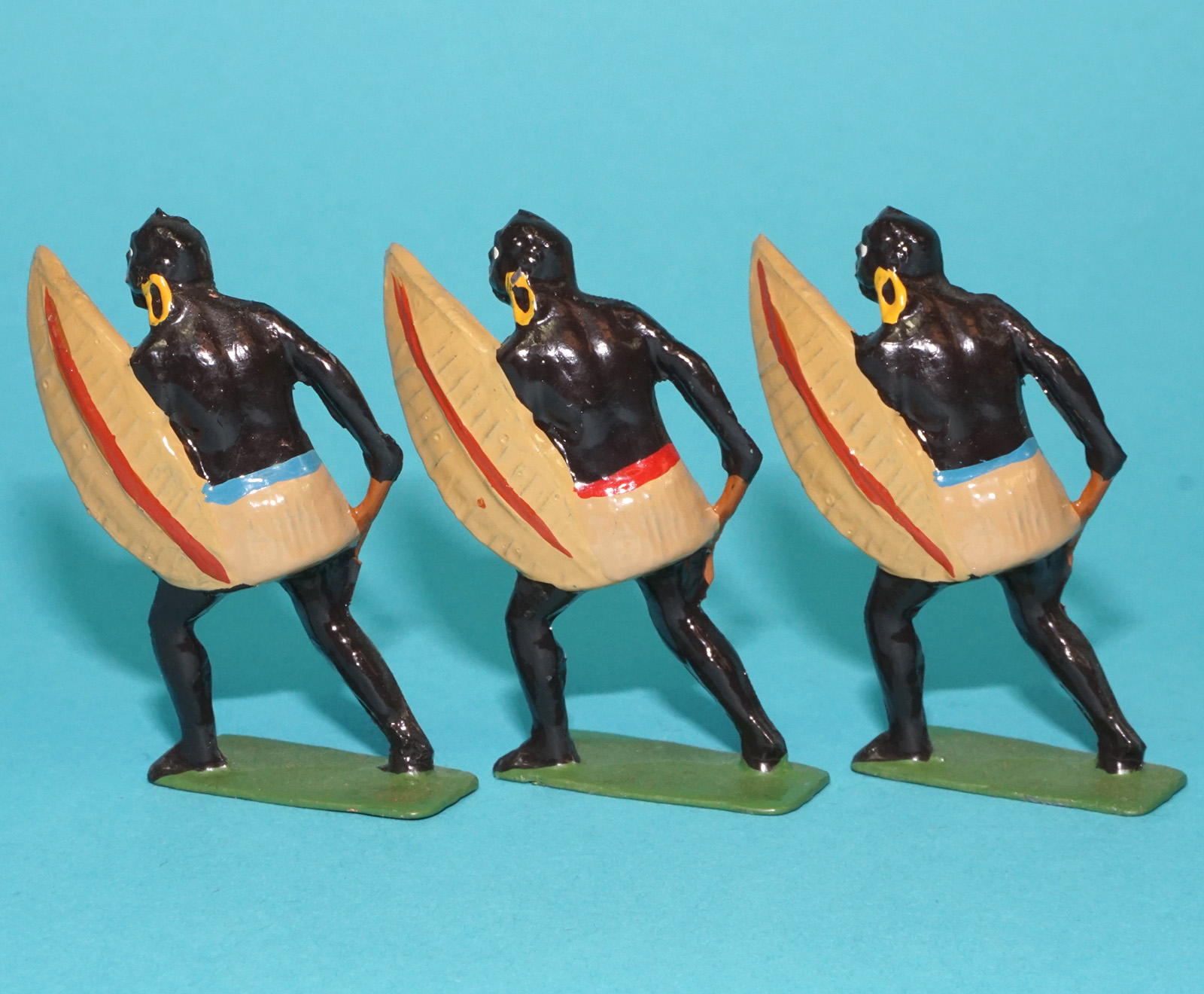 MOORVALE MODELS HOLLOWCAST PAINT SAMPLE SOLDIERS ZULU WARRIORS (7X) 1:32 SCALE TIMPO JOHILLCO BRITAINS - Image 5