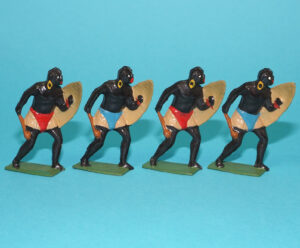 MOORVALE MODELS HOLLOWCAST PAINT SAMPLE SOLDIERS ZULU WARRIORS (7X) 1:32 SCALE TIMPO JOHILLCO BRITAINS