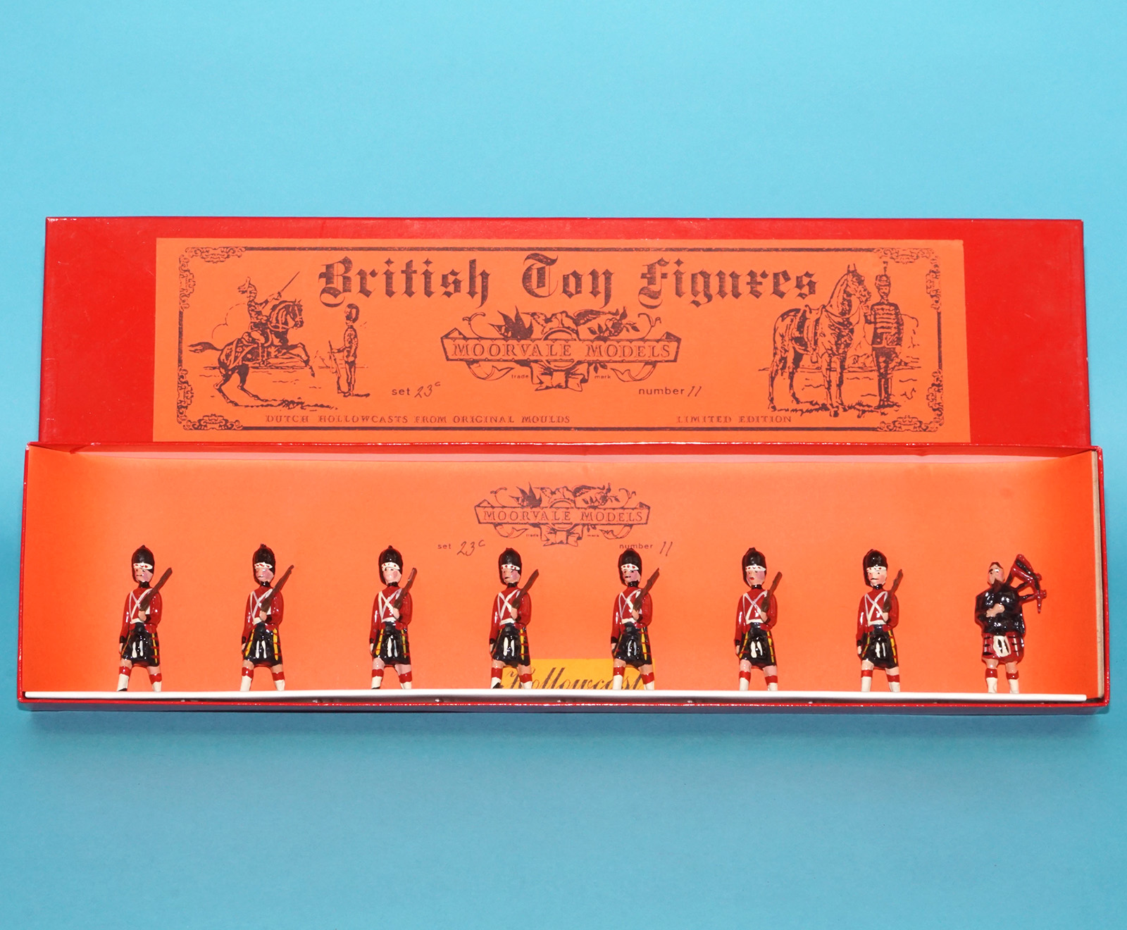 MOORVALE MODELS #23C CAMERON HIGHLANDERS BOX SET MIB 1980s LEAD HOLLOWCAST TIMPO BRITAINS