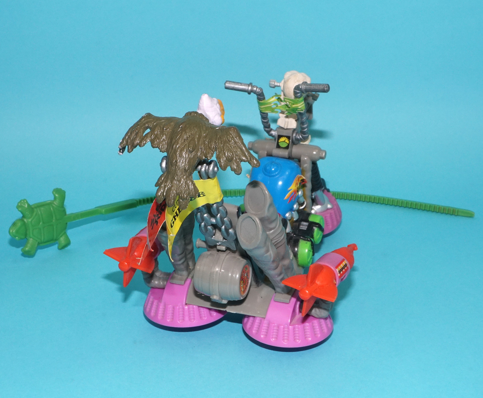 TMNT TEENAGE MUTANT NINJA TURTLES PSYCHO CYCLE 100% COMPLETE 1990 PLAYMATES - Image 4