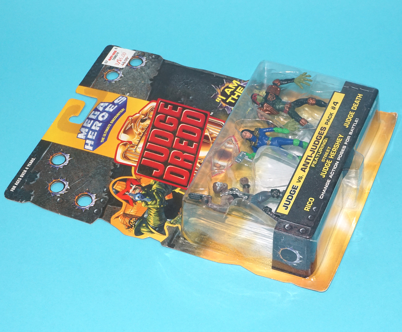 JUDGE DREDD MEGA HEROES #4 VS ANTI-JUDGES RICO JUDGE HERSHEY DEATH MOC MOSC 1995 MATTEL - Image 6