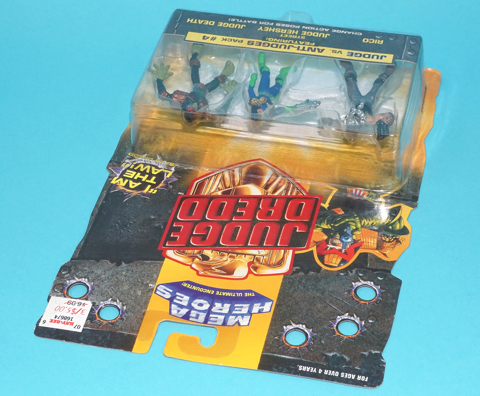 JUDGE DREDD MEGA HEROES #4 VS ANTI-JUDGES RICO JUDGE HERSHEY DEATH MOC MOSC 1995 MATTEL - Image 7