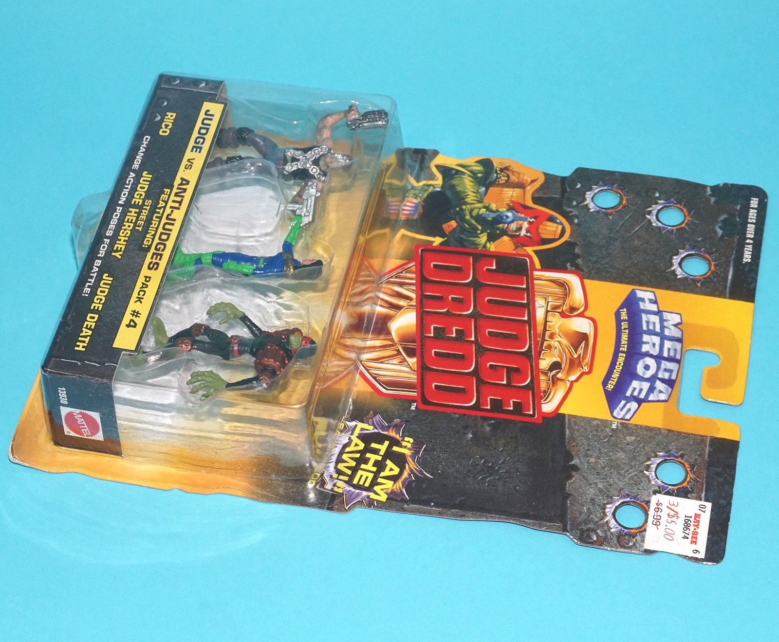 JUDGE DREDD MEGA HEROES #4 VS ANTI-JUDGES RICO JUDGE HERSHEY DEATH MOC MOSC 1995 MATTEL - Image 8