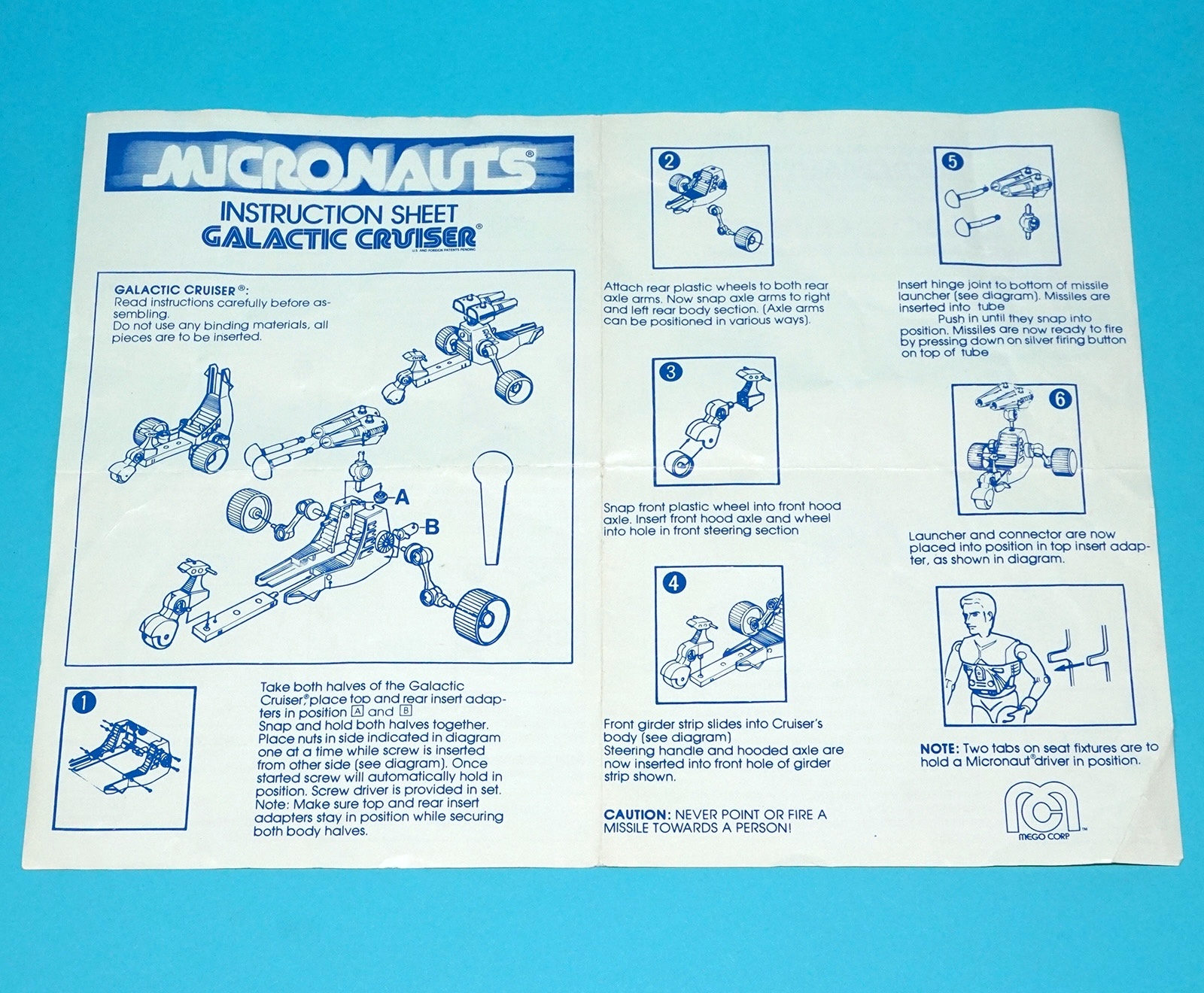 MICRONAUTS ORIGINAL SPARE INSTRUCTIONS GALACTIC CRUISER USA 1978 MEGO CORP LION ROCK - Image 3
