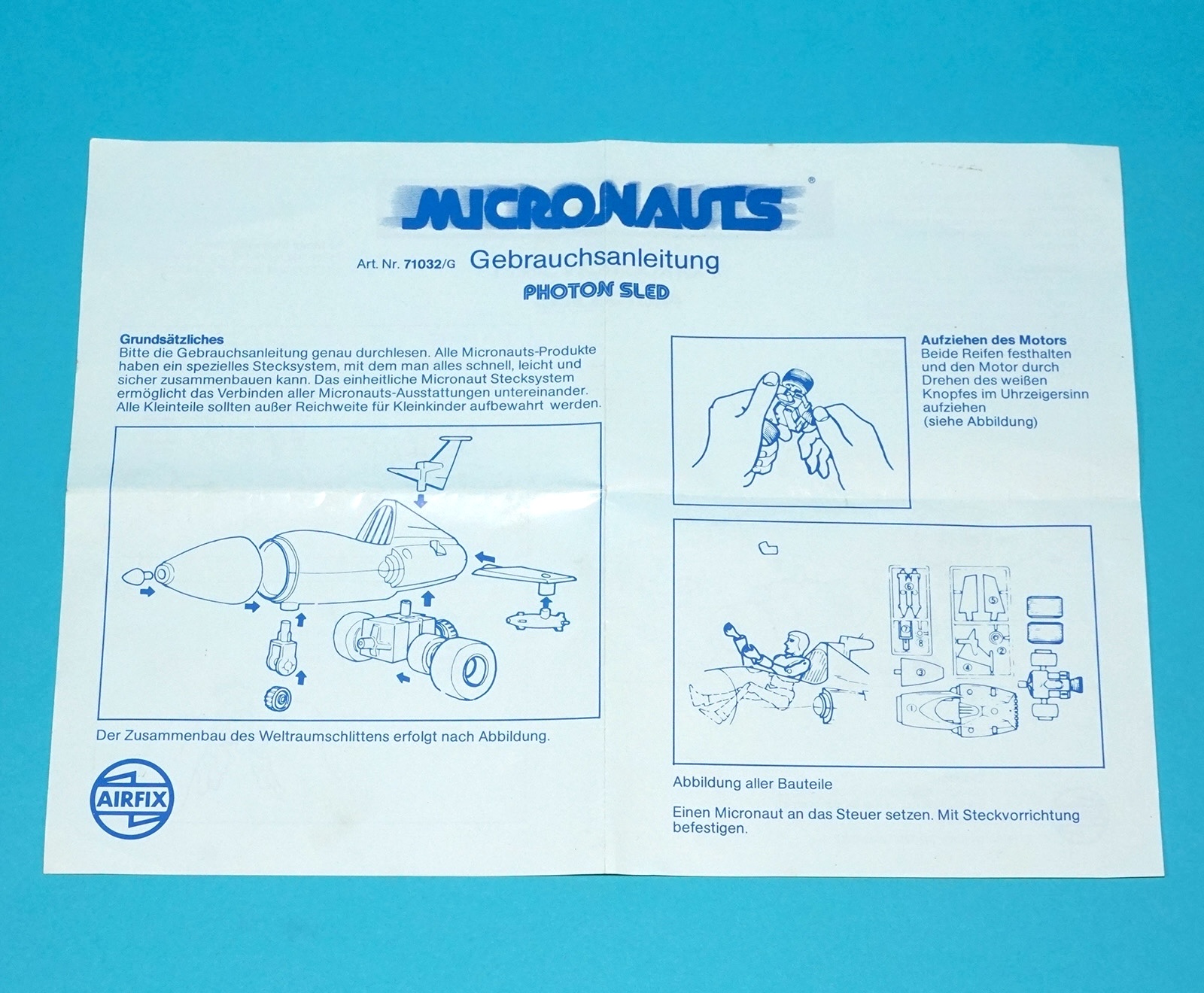 MICRONAUTS ORIGINAL SPARE INSTRUCTIONS PHOTON SLED EURO 1976 AIRFIX MEGO CORP LION ROCK - Image 3