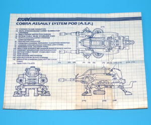 1984 GI JOE COBRA ASP A.S.P. SPARE BLUEPRINT INSTRUCTIONS HASBRO