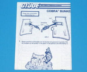1985 GI JOE COBRA BUNKER SPARE BLUEPRINT INSTRUCTIONS NL DUTCH HASBRO