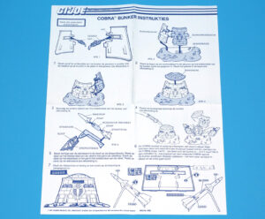 1985 GI JOE COBRA BUNKER SPARE BLUEPRINT INSTRUCTIONS NL DUTCH HASBRO