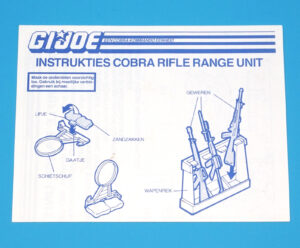 1985 GI JOE COBRA RIFLE RANGE SPARE BLUEPRINT INSTRUCTIONS NL DUTCH HASBRO