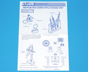 1985 GI JOE COBRA RIFLE RANGE SPARE BLUEPRINT INSTRUCTIONS NL DUTCH HASBRO
