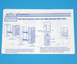 1985 GI JOE TRANSPORTABLE TACTICAL BATTLE PLATFORM SPARE BLUEPRINT INSTRUCTIONS NL DUTCH HASBRO