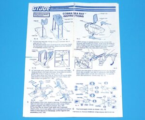 1987 GI JOE SEA RAY SPARE BLUEPRINT INSTRUCTIONS US USA HASBRO