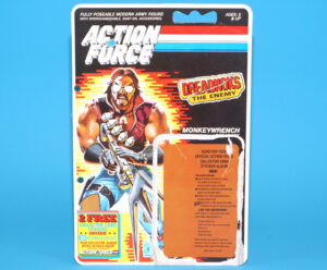 1986 GI JOE MONKEYWRENCH v1 CARDBACK UNCUT FILE CARD FILECARD ACTION FORCE UK 1987 HASBRO