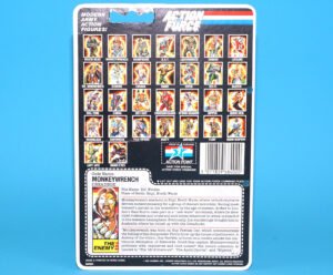 1986 GI JOE MONKEYWRENCH v1 CARDBACK UNCUT FILE CARD FILECARD ACTION FORCE UK 1987 HASBRO