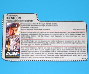 1986 GI JOE DIAL-TONE v1 FILE CARD FILECARD NL DUTCH HASBRO