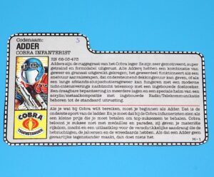 1986 GI JOE VIPER v1 FILE CARD FILECARD NL DUTCH HASBRO