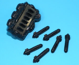 1989 GI JOE DOWNTOWN v1 ORIGINAL SPARE PART BACKPACK & MORTAR SHELLS HASBRO