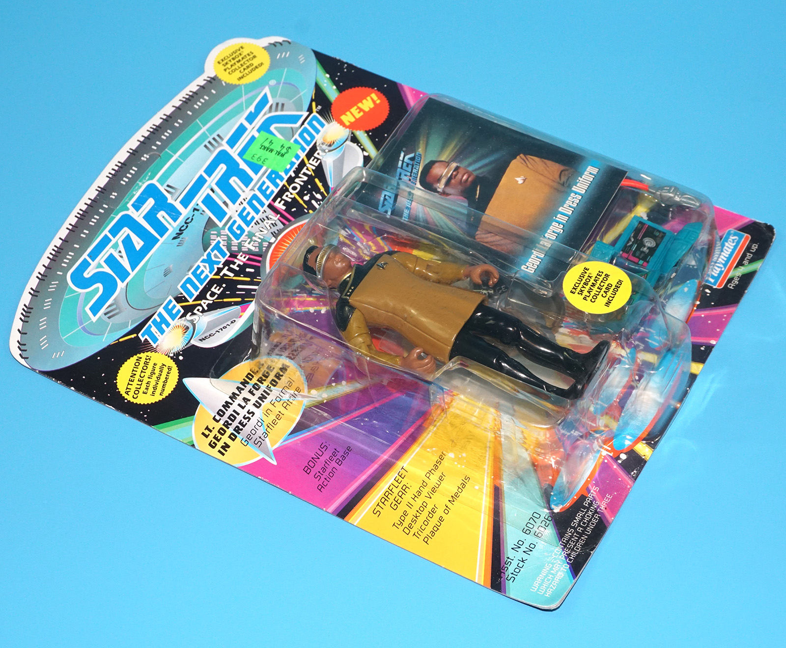 STAR TREK TNG NEXT GENERATION LT. COMMANDER GEORDI LA FORGE IN DRESS UNIFORM MOC MOSC US CARD 1993 PLAYMATES - Image 3