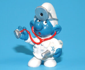 SMURFS 20037 DOCTOR SMURF W. GERMANY COO RED DOT 1978 SCHLEICH