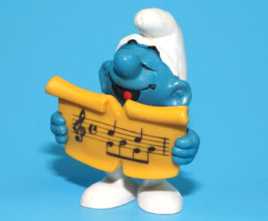 SMURFS 20038 SINGER SMURF W. GERMANY COO 1978 SCHLEICH