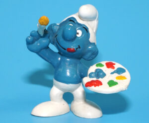 SMURFS 20045 ARTIST PAINTER SMURF HONG KONG COO 1978 SCHLEICH