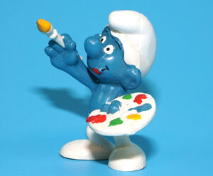 SMURFS 20045 ARTIST PAINTER SMURF HONG KONG COO 1978 SCHLEICH