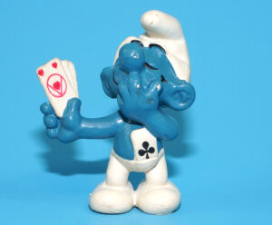 SMURFS 20056 CARD PLAYER SMURF HONG KONG COO 1978 SCHLEICH