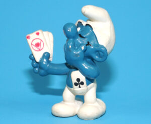 SMURFS 20056 CARD PLAYER SMURF HONG KONG COO 1978 SCHLEICH