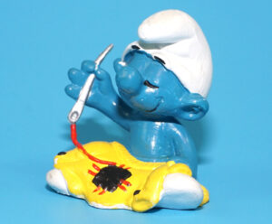 SMURFS 20063 TAILOR SMURF W. GERMANY COO 1980 SCHLEICH
