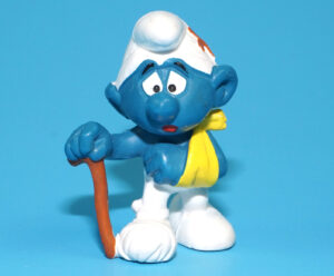 SMURFS 20097 INJURED SMURF HONG KONG COO 1978 BULLY SCHLEICH