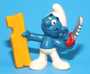 SMURFS 20112 CARPENTER SMURF HONG KONG COO 1979 SCHLEICH