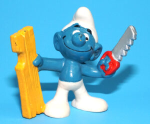 SMURFS 20112 CARPENTER SMURF HONG KONG COO 1979 SCHLEICH