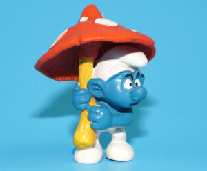 SMURFS 20118 MUSHROOM UMBRELLA SMURF W. GERMANY COO 1979 BULLY SCHLEICH