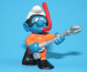 SMURFS 20120 FROGMAN SMURF HONG KONG COO 1980 SCHLEICH