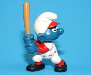 SMURFS 20129 BASEBALL BATTER SMURF HONG KONG COO 1980 SCHLEICH