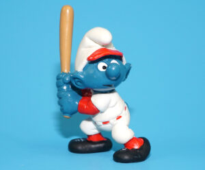 SMURFS 20129 BASEBALL BATTER SMURF HONG KONG COO 1980 SCHLEICH