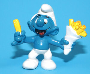 SMURFS 20131 FRENCH FRIES SMURF HONG KONG COO 1981 SCHLEICH