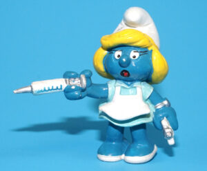 SMURFS 20139 NURSE SMURFETTE W. GERMANY COO GREEN DOT 1981 SCHLEICH