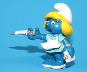 SMURFS 20139 NURSE SMURFETTE W. GERMANY COO GREEN DOT 1981 SCHLEICH
