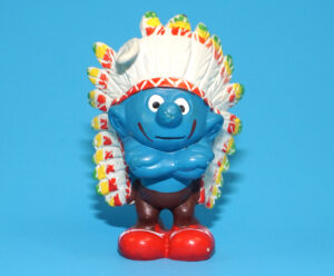 SMURFS 20144 NATIVE AMERICAN INDIAN CHIEF SMURF W. GERMANY COO 1981 SCHLEICH