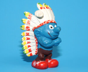 SMURFS 20144 NATIVE AMERICAN INDIAN CHIEF SMURF W. GERMANY COO 1981 SCHLEICH