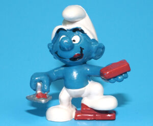 SMURFS 20148 BRICKLAYER SMURF HONG KONG COO 1983 SCHLEICH